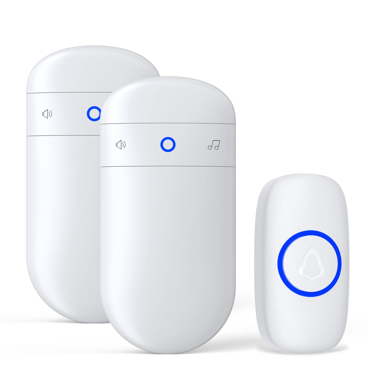 Wireless Doorbell, Secrui Door Bell Over 1000Ft Coverage With 2 Plug In Receivers, Waterproof Push Button, 52 Chimes, 110Db Loud