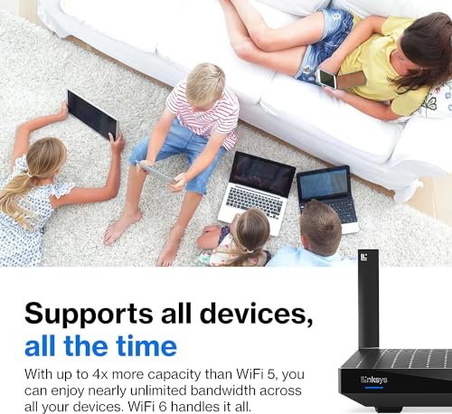 Linksys Ax2200 | Dual Band Mesh Wifi 6 Router | 2.2 (Ax2200) Speeds | Connect 15+ Devices | 1500 Sq Ft Coverage | 2024 Release,
