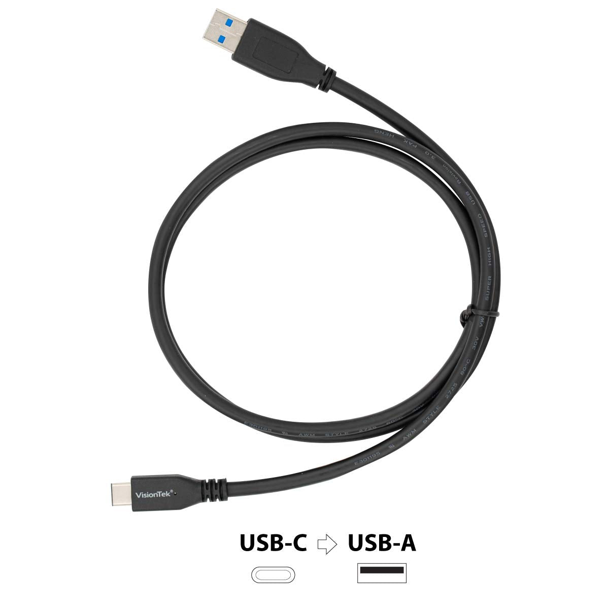 Visiontek Usb 3.1 Type C To Type A Cable 1 Meter (M/M) - 900826