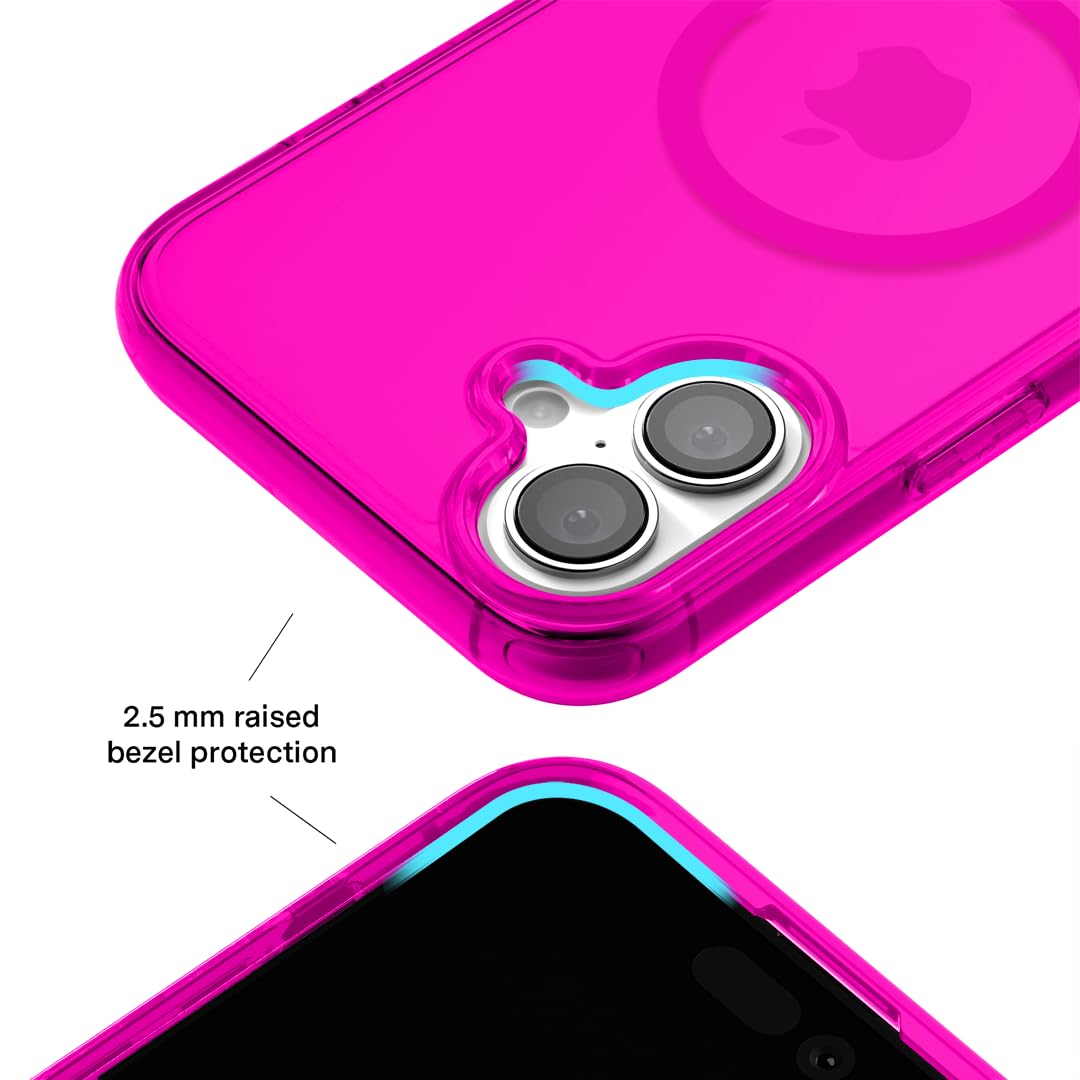 Velvet Caviar For Iphone 16 Case Neon Hot Pink [8Ft Drop Tested] Compatible With Magsafe   Protective Clear Colorful Cases For W