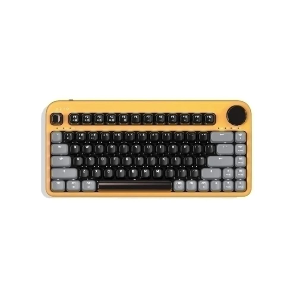 Azio Izo Wireless Bt5/Usb Pc & Mac Mechanical Keyboard, Pre Lubed Red Switches, Golden Iris (Ik412)