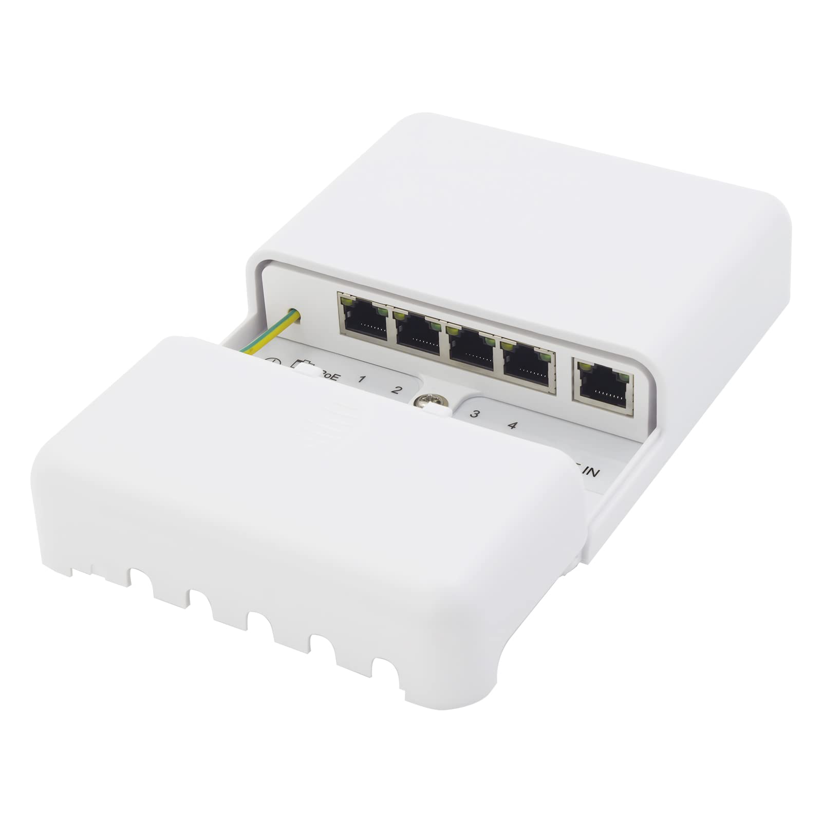 Gigabit 4 Port Poe Switch/Extender Outdoor Ip65 Waterproof Poe Passthrough/Poe Amplifier/Poe Booster,60W 48V 10/100/1000Mbps. Ie
