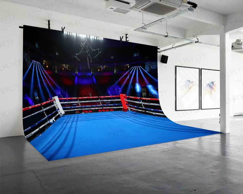 Lylycty Boxing Birthday Backdrop For Photography 9X6Ft Boxing Arena Sport Background For Children Boy Portrait Birthday Party De