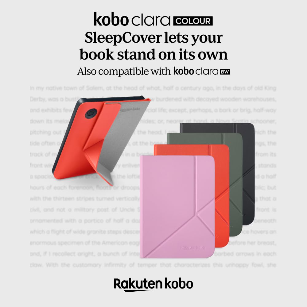 Kobo Clara Colour/Bw Sleepcover Case | Sleep/Wake Technology | Built In 2  Way Stand | Vegan Leather | Compatible With 6'' Kobo
