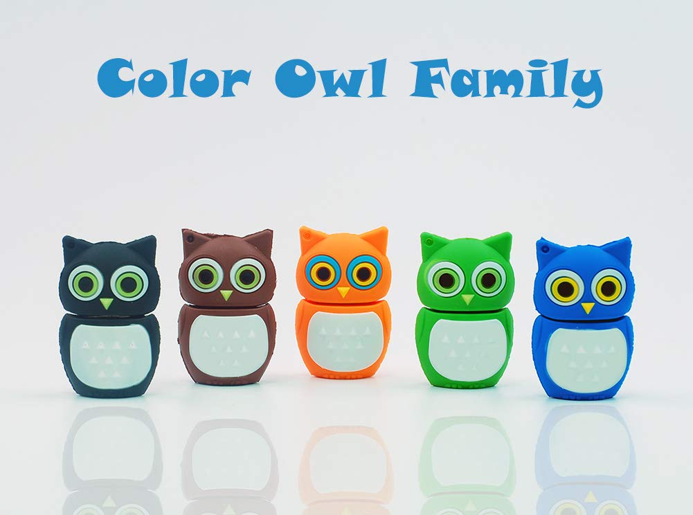 Borlterclamp Usb Flash Drive With Cute Colorful Owl Pattern 16Gb Pack Of 5 Pcs Usb Drive Thumb Drive Gift For Students And Child