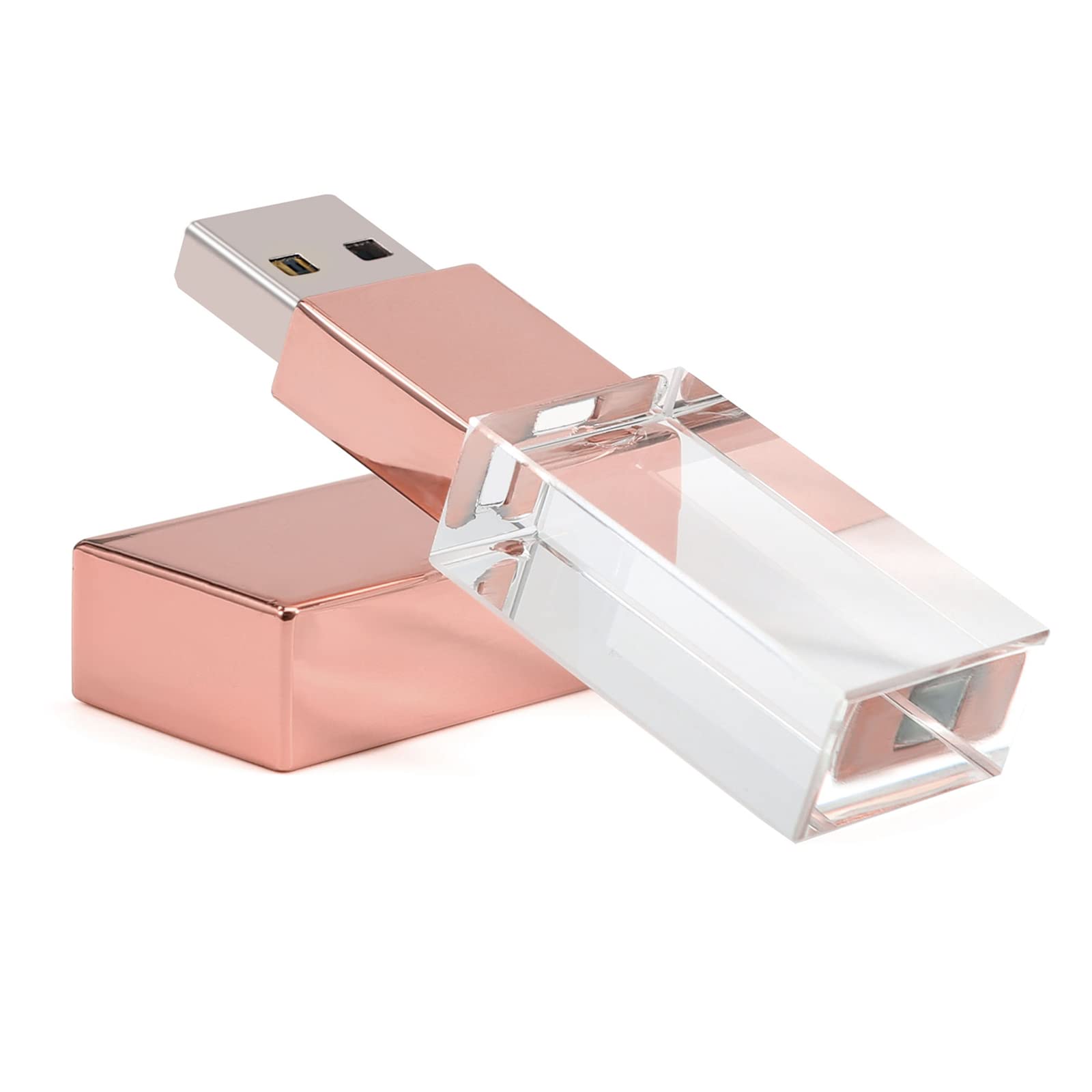Laak 8 Gb Crystal Transparent Rectangle Genuine Blink Flash Drive Usb 3.0 Wedding Gift Pendrive, Pink
