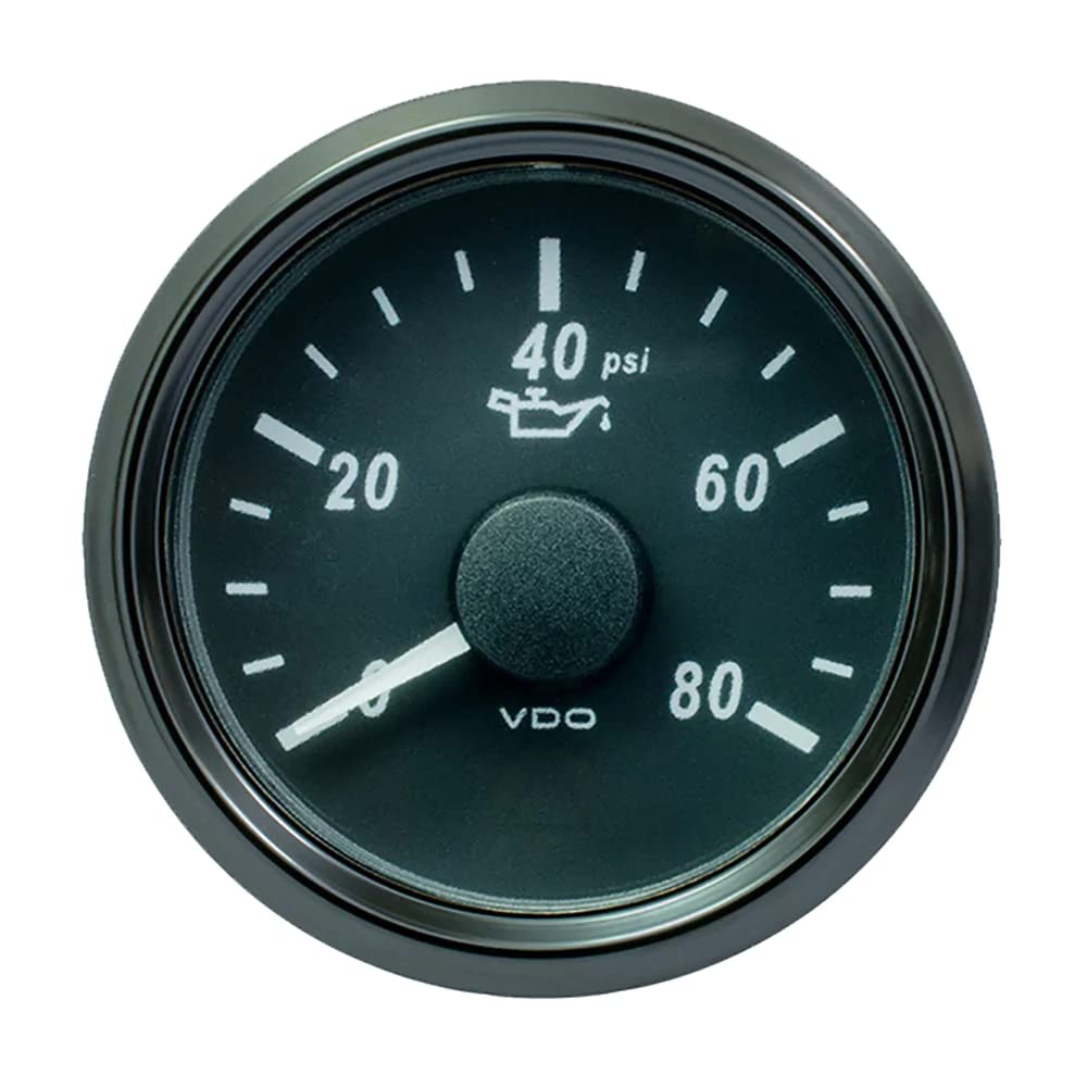 Vdo Singleviu 52Mm (2-1/16'') Oil Pressure Gauge - 80 Psi - 0-180 Ohm,WBAUVB08M12JGRG