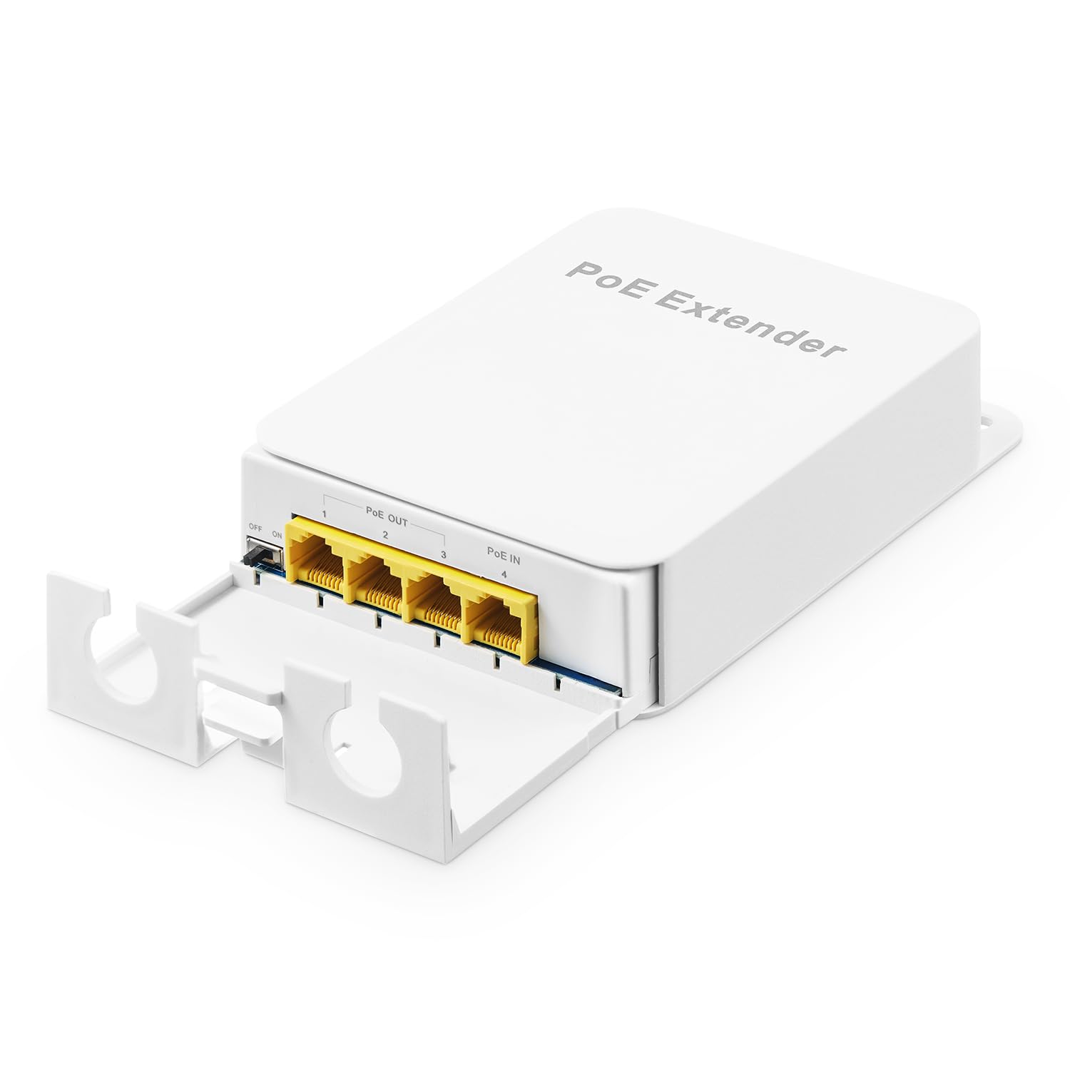 Outdoor Gigabit Poe Passthrough Switch, 1 Poe In 3 Poe Out Extender, Ieee802.3Af/At Poe Powered, 10/100/1000Mbps Ethernet, Wall
