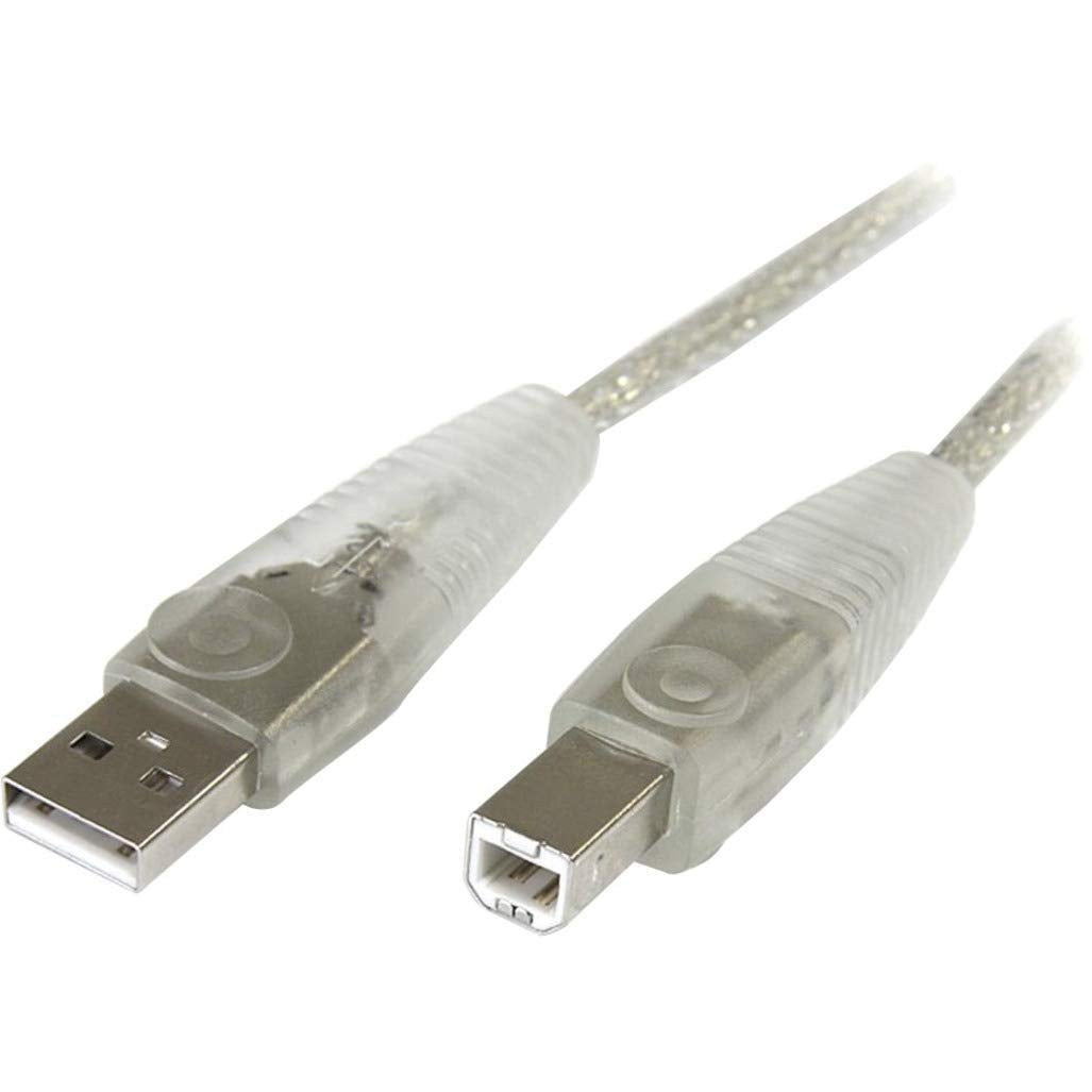 Startech.Com Transparent Usb 2.0 Cable   A To B   Usb Cable   Usb (M) To Usb Type B (M)   Usb 2.0   6 Ft   Molded   Transparent