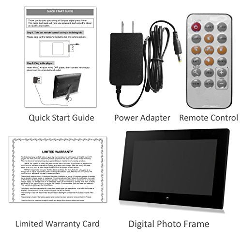 Sungale 14'' Hi Resolution Digital Photo Frame With Remote Control, Transitional Effects, Interval Time Adjust, Video Playback,