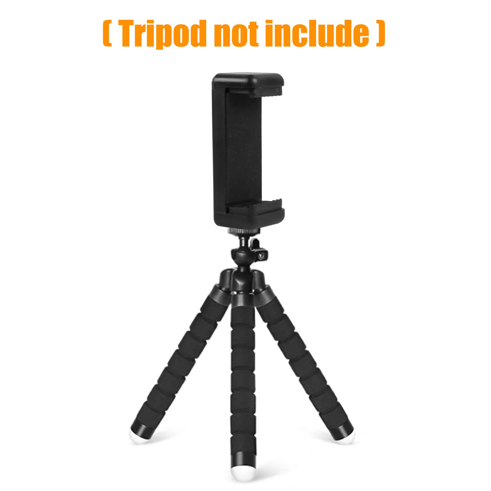 Teqooza Universal Cell Phone Tripod Mount Adapter, Phone Holder Clip Connector Head Used For Monopod Selfie Stick Travel Mini Fl