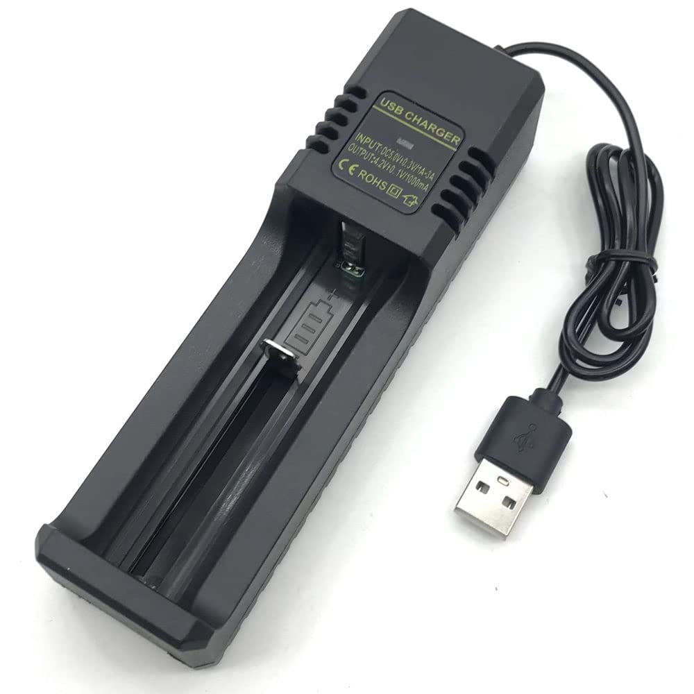 Jiechun Universal Single Charge Lithium Battery Charger With Usb Cable For 26650/18650/16340/14500/21700 And Other Lithium Batte