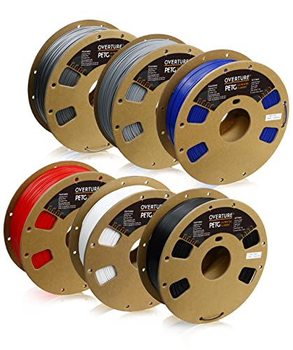 Overture Petg Filament 1.75Mm, 3D Printer Filament, 6Kg Spool (13.2Lbs), Dimensional Accuracy 99% Probability +/  0.03 Mm, Fit M