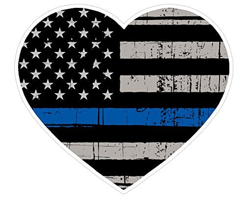 Heart Shape (V53) Thin Blue Line Vinyl Decal Sticker Love Car Laptop/Netbook Window 3 '' Inch   By Customdecal Us