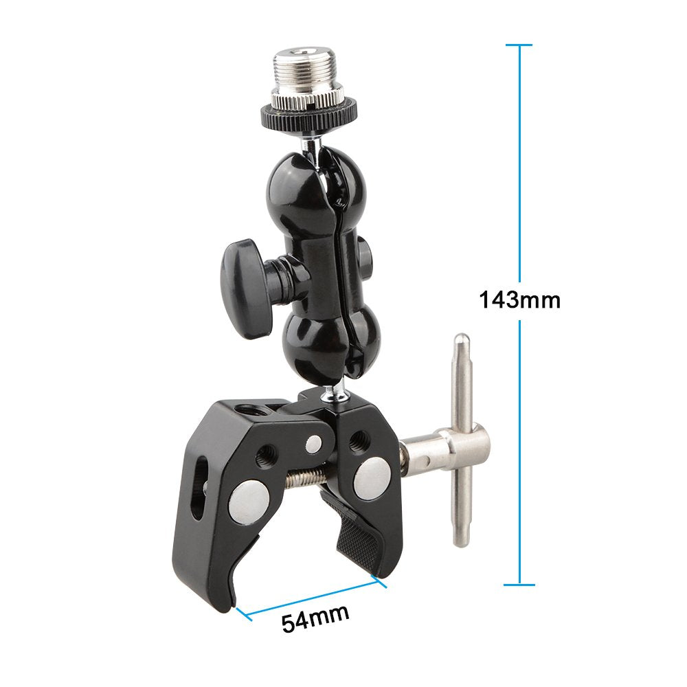 Camvate Crab Clamp & Mini Ball Head Camera Mount For Microphones - 1196