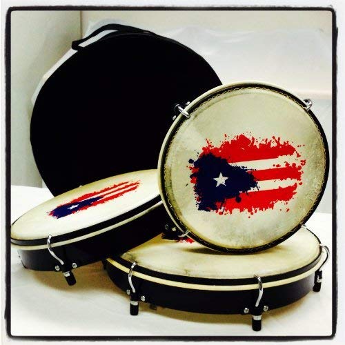 Set de Panderos  Pleneras de PVC con Bandera de Puerto Rico