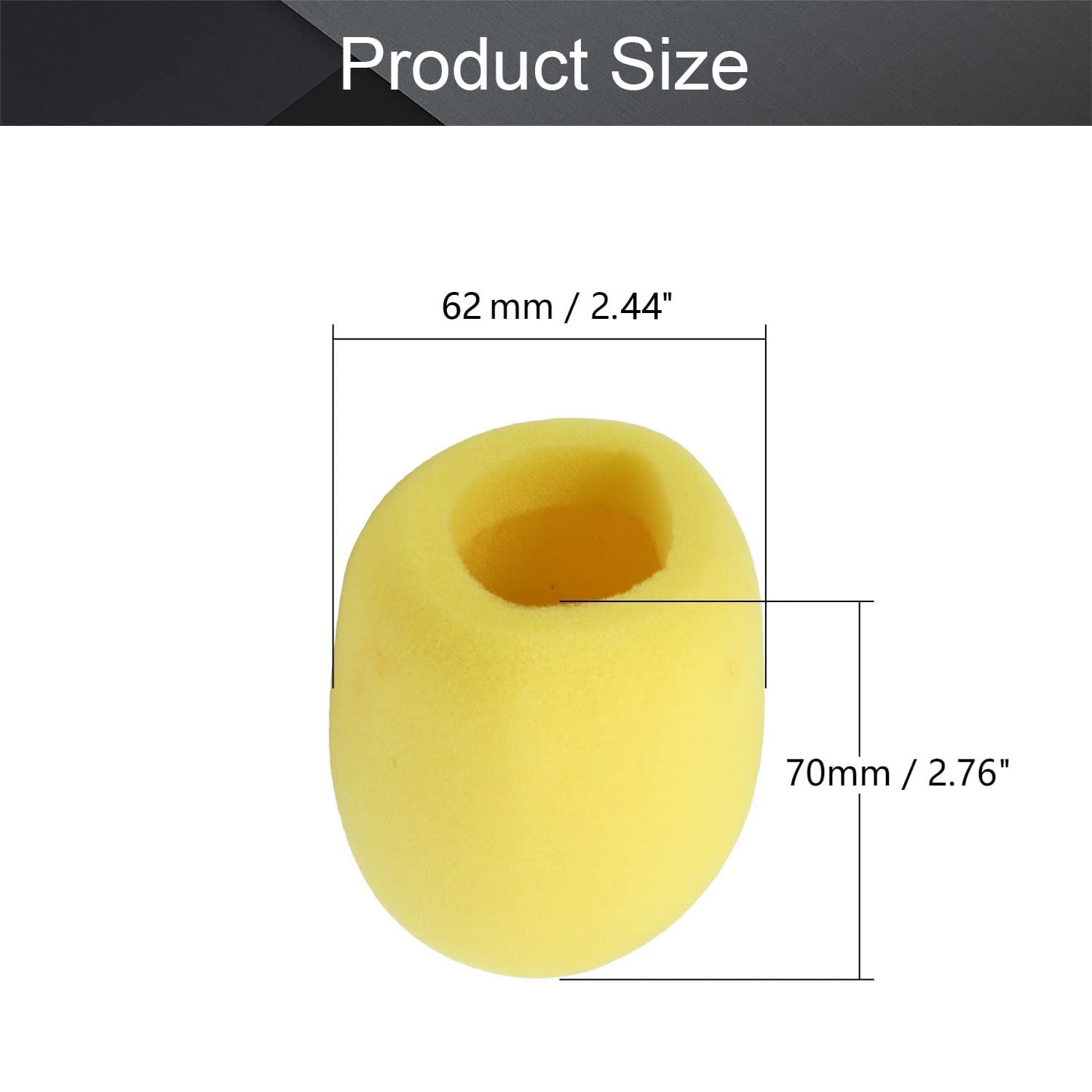 Fielect 5Pcs Microphone Cover Sponge Foam Mic Cover Handheld Microphone Windscreen Shield Protection Micro Foam Filter Yellow For Ktv Broadcasting