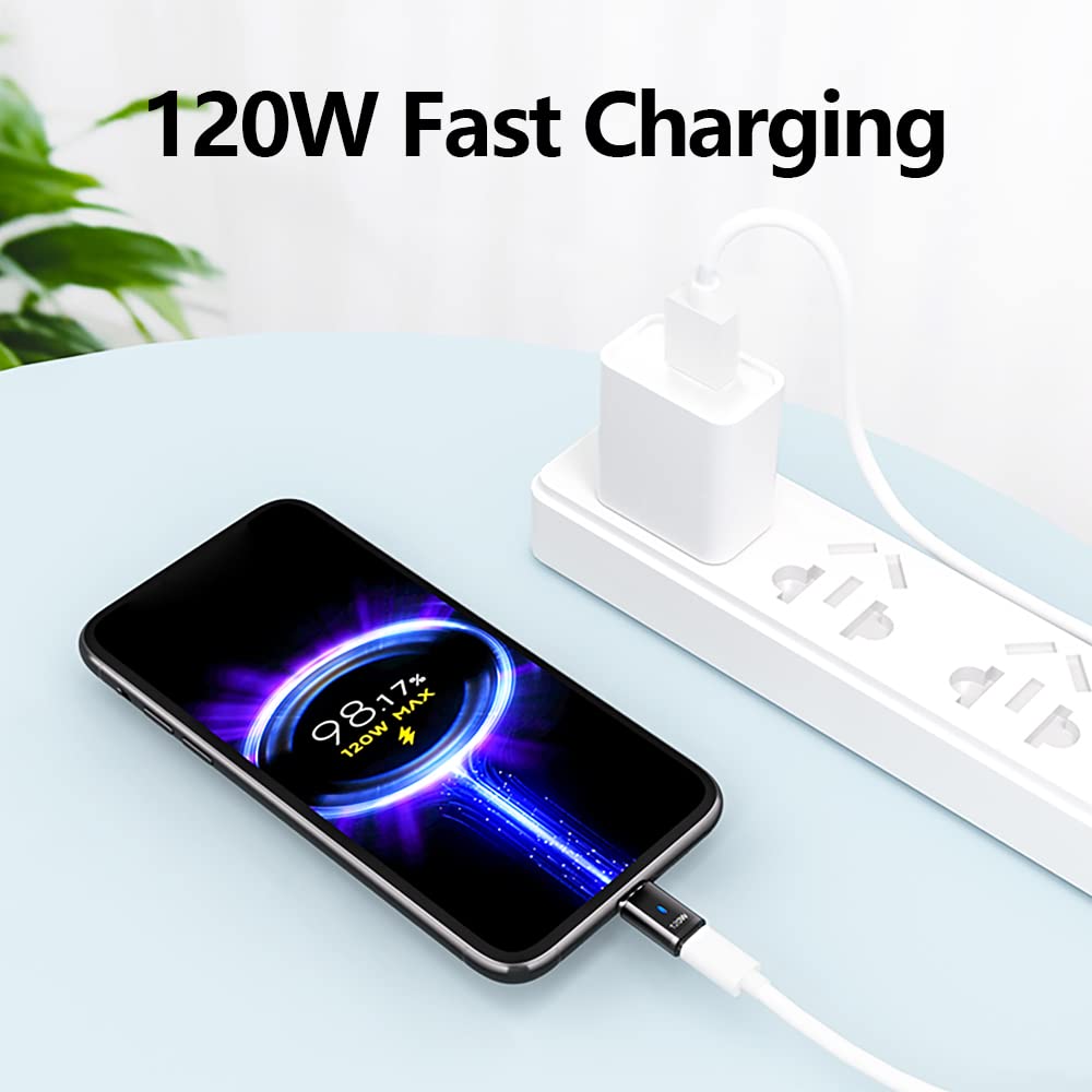Sheeast Usb C Magnetic Adapter Straight, Magnetic Usb C Adapter   2 Tips 120W Fast Charging 5Pin 480Mbps Data Transmission, Blac