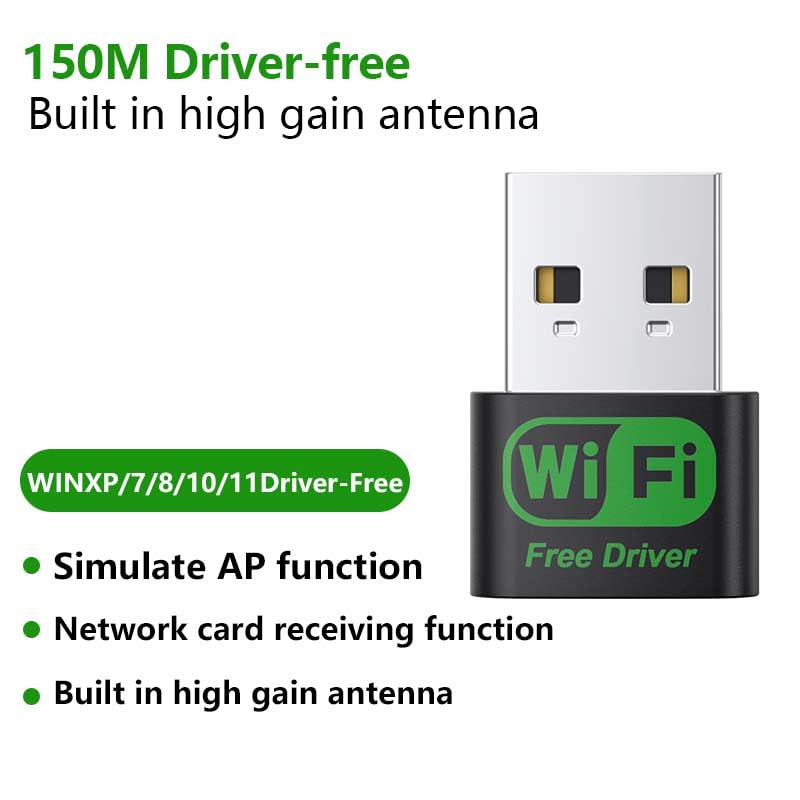 Usb Wifi Adapter, Plug N Play, Built  In High  Gain Antenna, Usb Adapter Suitable For Pc Desktop Laptop Windows11/10/8/7/Xp.