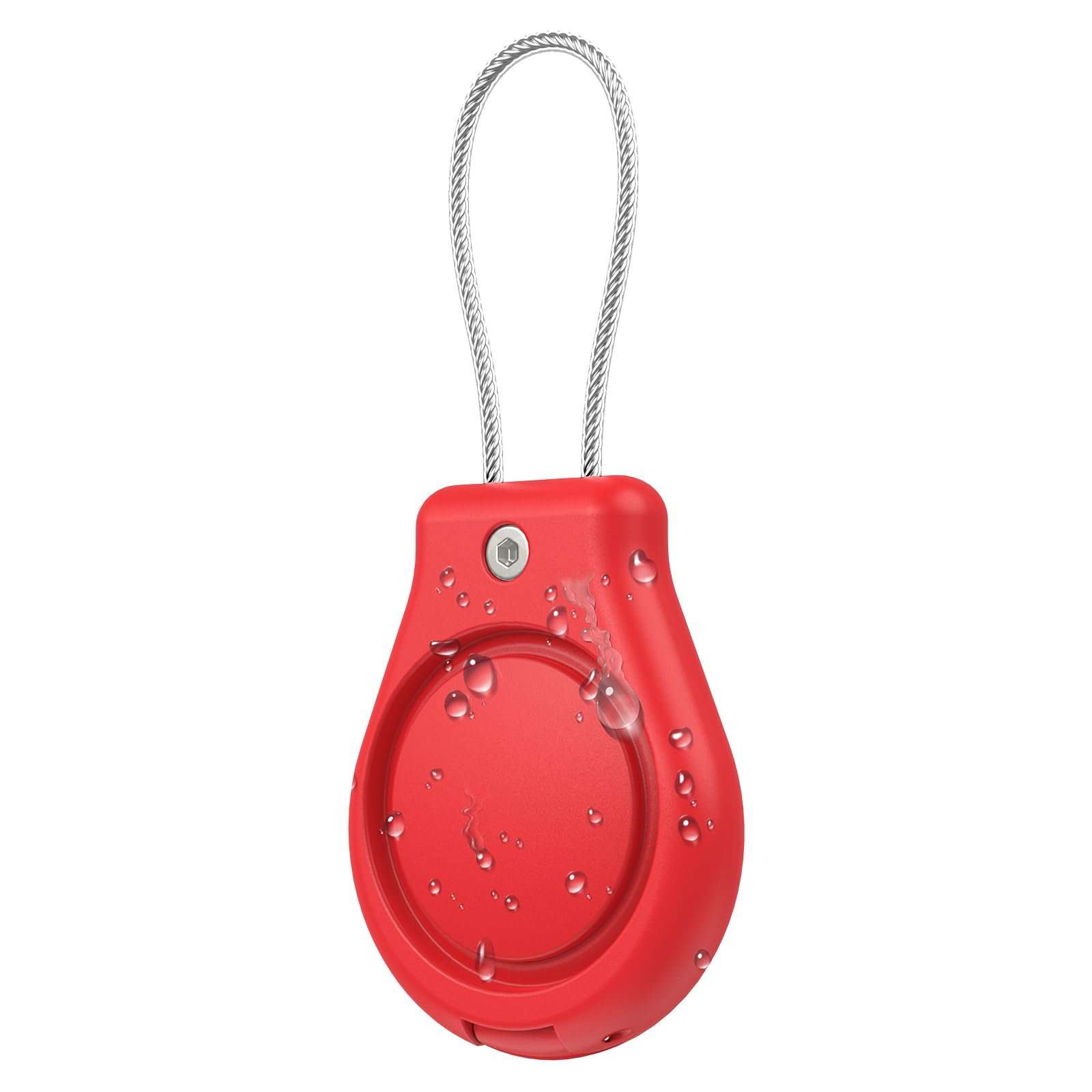 Inesore 1 Pack Ipx8 Waterproof Airtag Keychain Holder,Air Tag Lock Case With Wire Cable Compatible With Apple Airtags,Ultra Dura