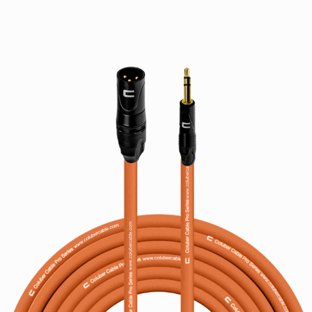 Balanced Xlr Cable Male To 3.5Mm Trs - 35 Feet Orange - Pro 3-Pin Microphone Connector For Powered Speakers, Audio Interface Or 