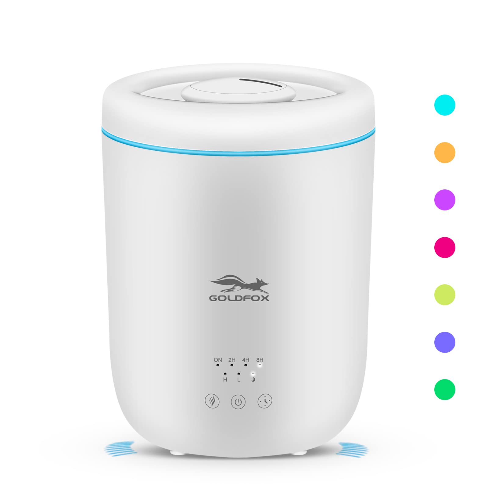 Cool Mist Humidifiers For Bedroom, 2.2L Top Fill Small Humidifier For Plants And Baby Nursery, 28Db Quiet Ultrasonic Humidifier