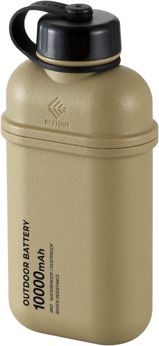 ELECOM NESTOUT 10000mAh Rugged Power Bank, Outdoor Battery Pack, 20W USB C Fast Charging PD, Waterproof IP67, Shockproof Militar