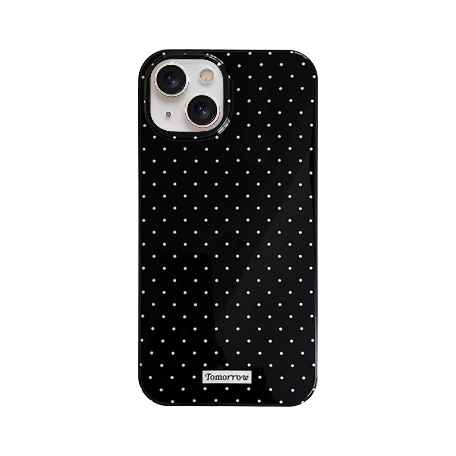 Faneiy for iPhone 14/13 Case Cute Fashion Polka Dot Aesthetics Women Girly Stylish Protective Soft Shockproof Phone Case Black