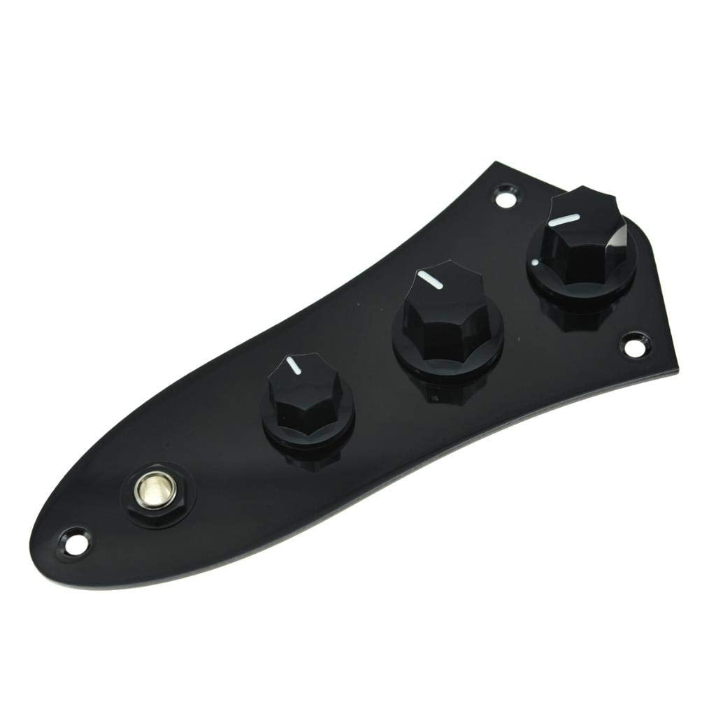 Kaish Fully Loaded Control Plate Pre Wired Control Plate With Wiring Harness For Jazz J Bass Black
