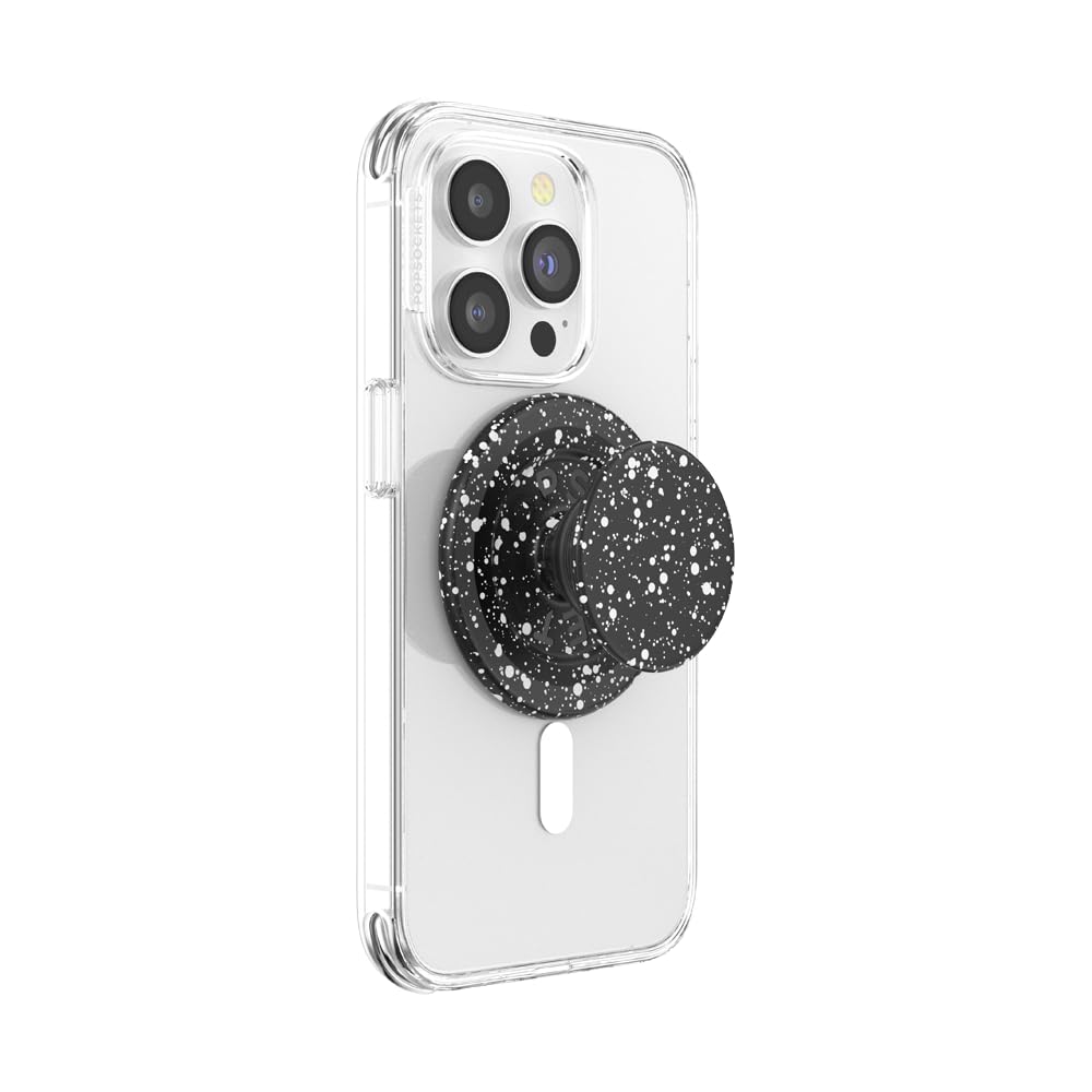 PopSockets Phone Grip for MagSafe, Magnetic Holder, Phone Stand, Black - Black Speckle