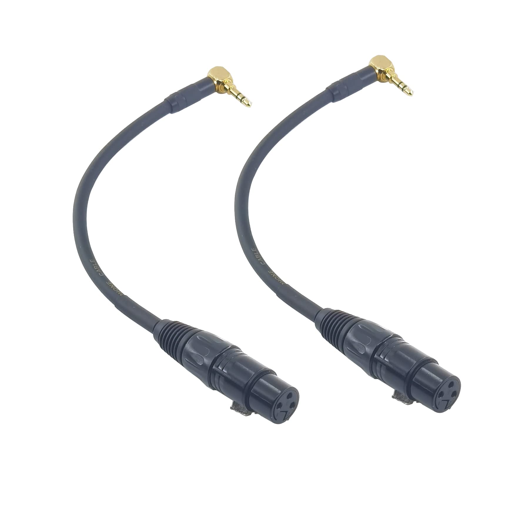 Wjstn Right Angle 3.5 Mm Trs To 3 Pin Female Xlr Adapter Xlr To 3.5Mm Microphone Cable (8In/2Pack)