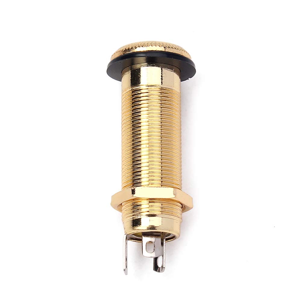 Threaded Cylinder Output Jack Flush Mount Stereo Mono Jack Plug Sockets 1/4 Inch 6.35Mm Acoustic Electric Guitar Bass Chrome