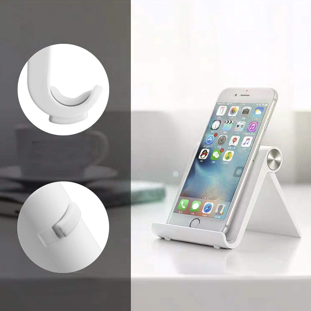 Mayten Foldable Desk Cell Phone Stand Adjustable Iphone Ipad Holder Stand,Compatible For Iphone 14Pro 14Plus 13 12Pro Max 11 Se Xs Xr 8 7 6,Switch,Ipad,Samsung,Kindle White