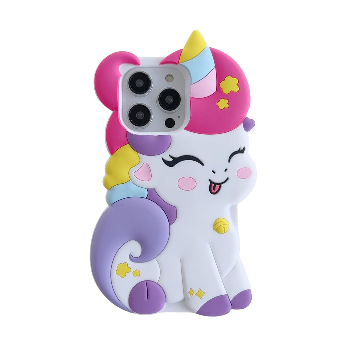 Wifantien 3D Cute Unicorn Soft Case For Iphone 14 Pro 6.1 Inch 2022,3D Cute Cartoon Kawaii Fashion Character Unicorn Horse Shape