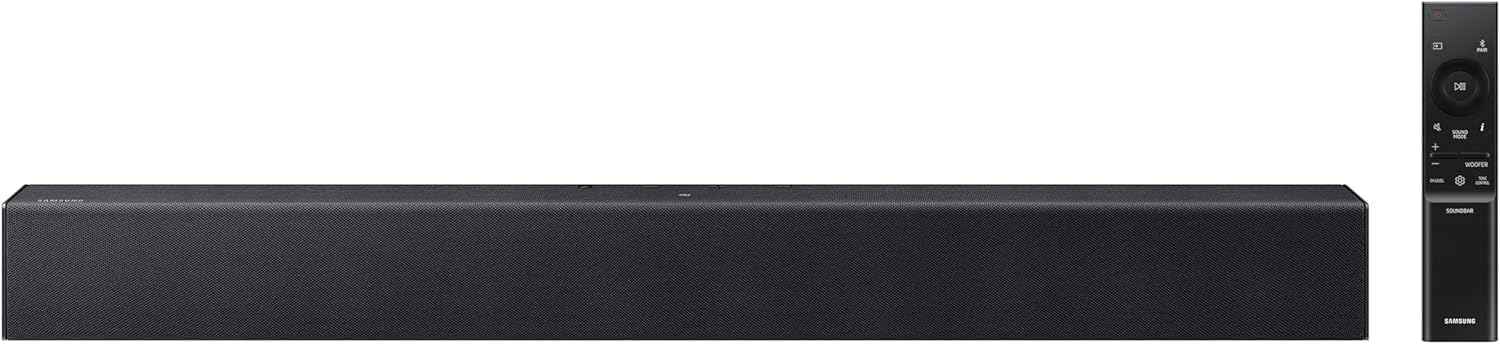 Samsung B-Series Soundbar (HW-B400F), 2.0ch with Built-in Woofer, Voice Enhance & Night Mode, Surround Sound Expansion, Adaptive