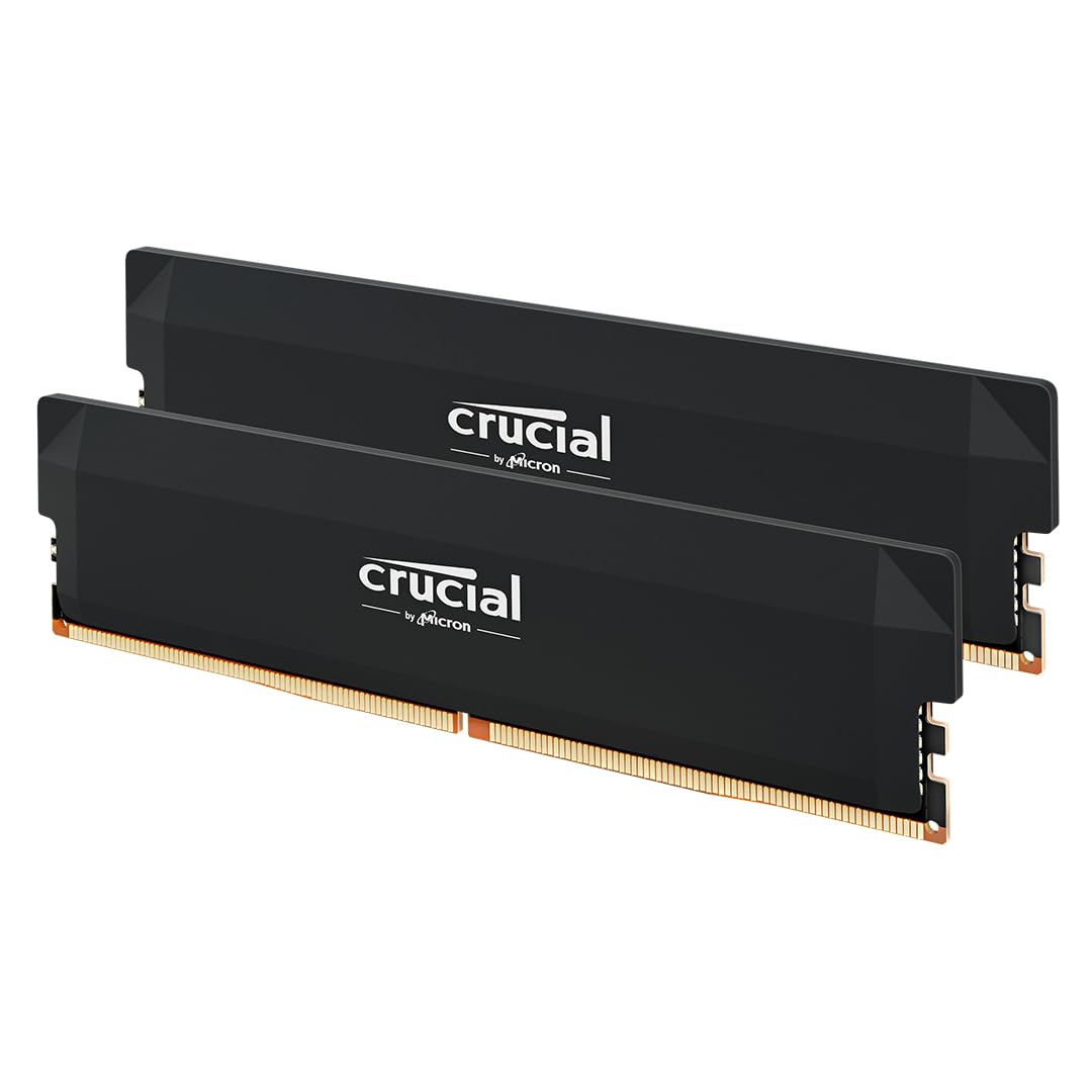 Crucial Pro DDR5 RAM 64GB Kit (2x32GB) 6400MHz CL40, Overclocking Desktop Gaming Memory, Intel XMP 3.0 & AMD Expo Compatible - B