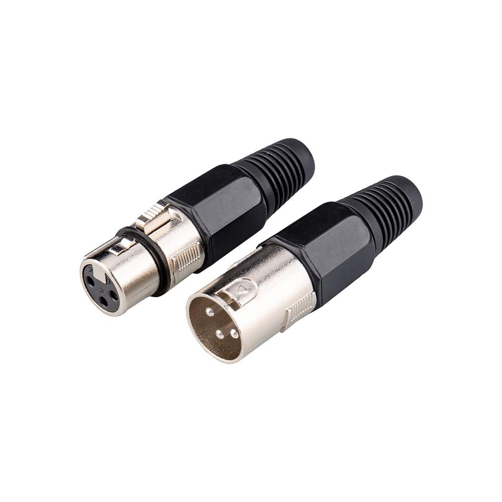 Mad Owl 4 Packs 3 Pin Xlr Connector Cannon Xlr Dmx Cable Connectors Xlr Female Male Adapter, Xlr Panel Mount Connector Xlr Micro