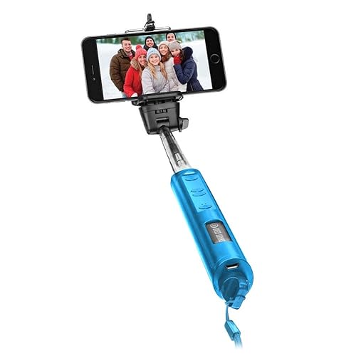 Smart Gear 40 Inch Bluetooth Selfie Stick   Built In Wireless Shutter Release With Zoom Control   Aqua