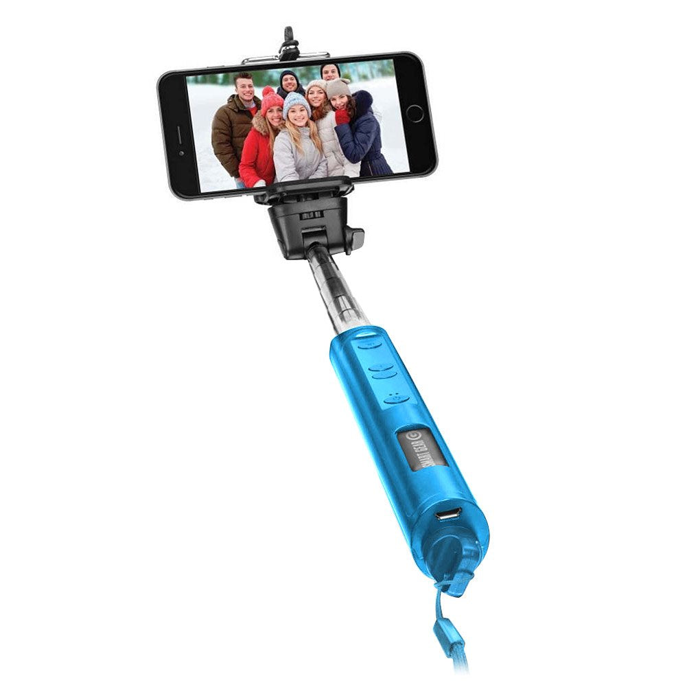 Smart Gear 40 Inch Bluetooth Selfie Stick   Built In Wireless Shutter Release With Zoom Control   Aqua