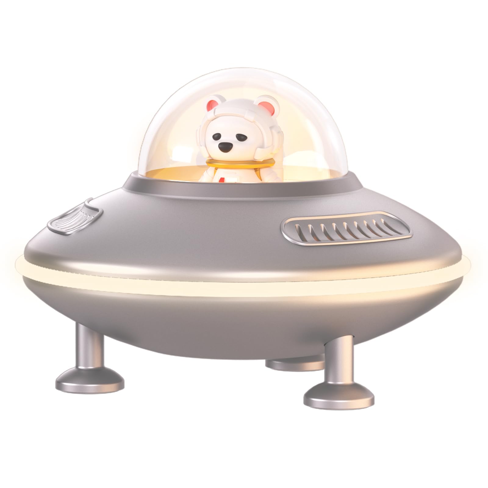 Baolira Small Speakers Bluetooth Wireless, Night Lights Bluetooth Speaker, Cute Speaker With Bluetooth 5.4, Usb Disk&Aux&Tf Card Input, Birthday Gifts For Men,Teen Boys, Cool Stuff For Room   Silver