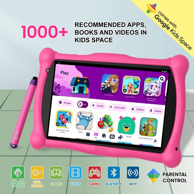 Contixo Kids Tablet & Smart Watch Bundle - V10 7 Inch 32Gb, Learning Tablet Includes Disney Storybooks (Value $200) & Teacher-Ap
