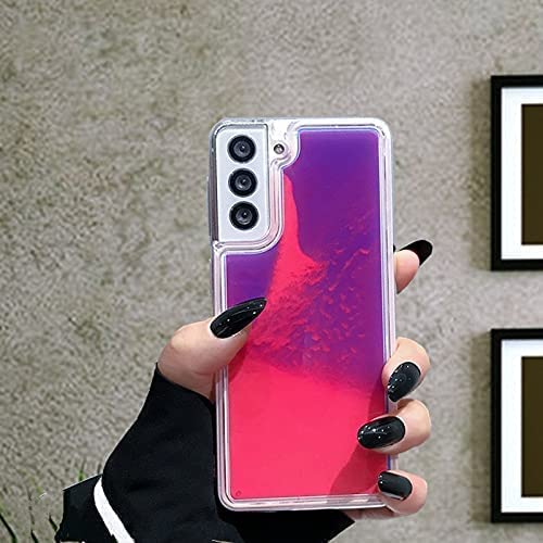 Yatchen Liquid Fluorescent Case For Samsung Galaxy S23 Plus,Luxury Fun Glow In The Darkness Quicksand Clear Soft Tpu Back Cover