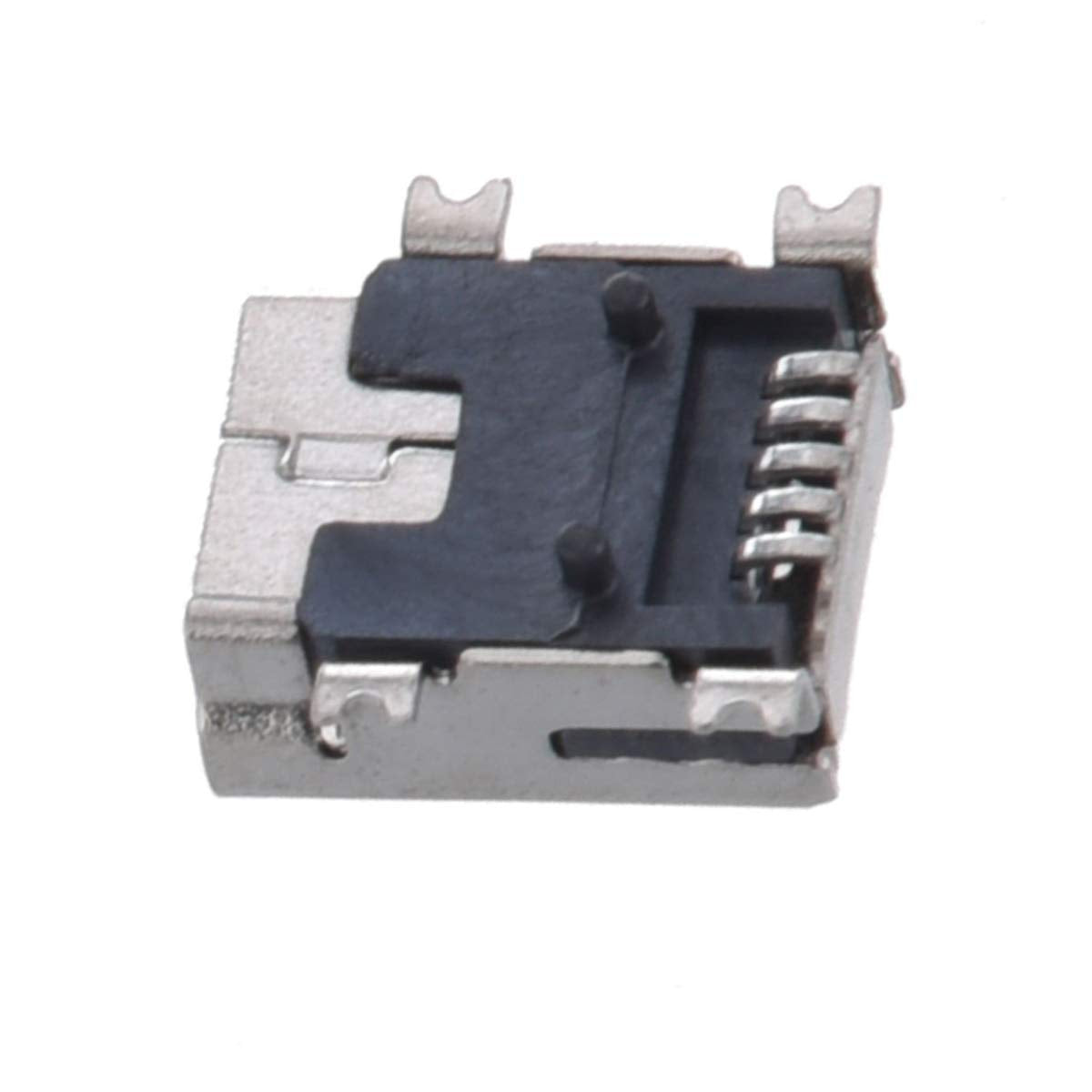 Bnafes 10 Pcs Mini Usb Type B Female Port 5 Pin 180 Degree Smd Smt Pcb Jack Socket