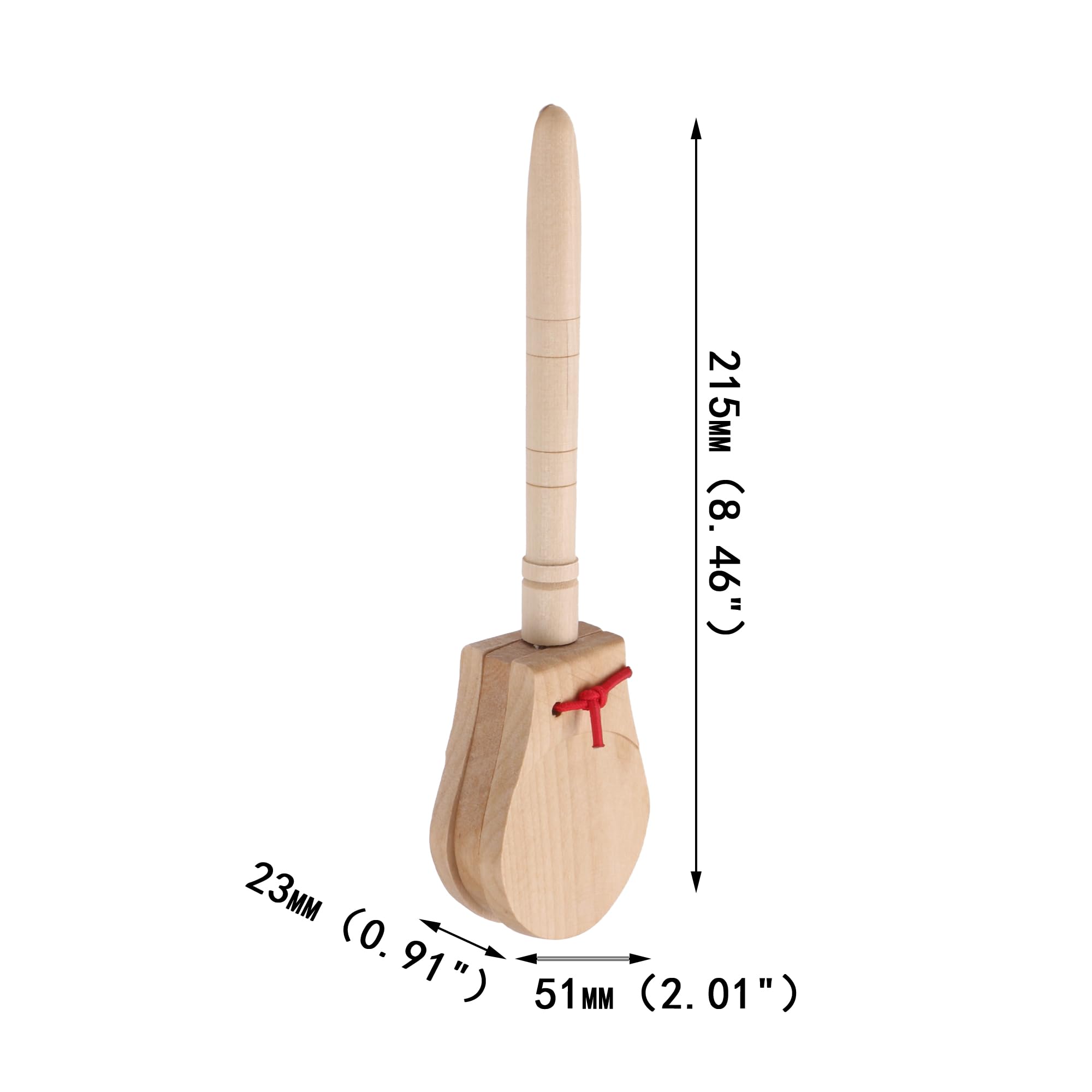 Bqlzr Wooden Castanet Clapper W/Handle For Musical Percussion Musical Instruments Pack Of 2 8.46X2.01X0.91 (Lxwxt)