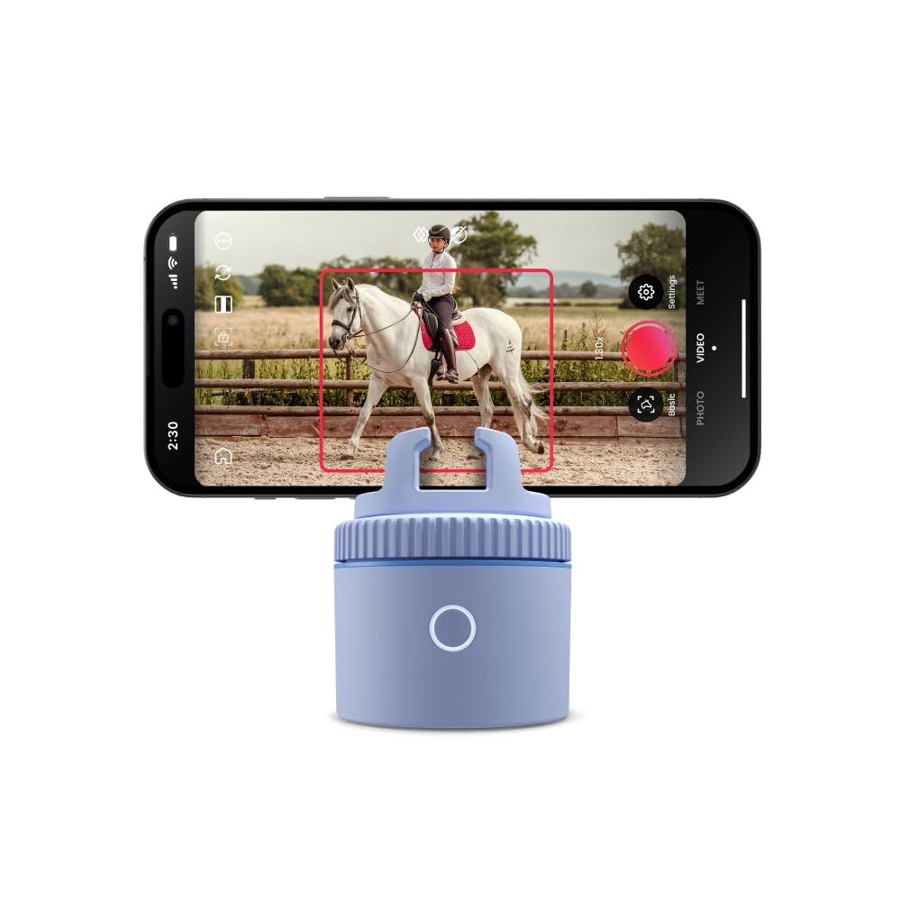 Pivo Equestrian Lite Pack Auto Horse, Face and Body Tracking, Ai-Powered 360 Rotation Smartphone Holder, Equine Coaching, Auto Z