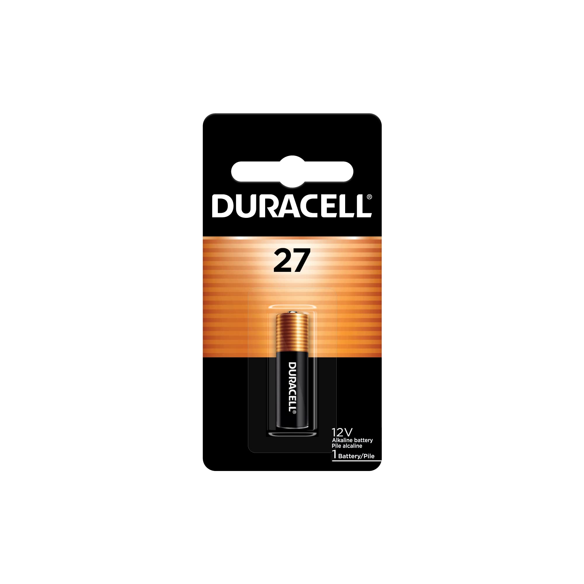 Duracell 27 12V Alkaline Battery, 1 Count Pack, 27 12 Volt Alkaline Battery, Long Lasting For Key Fobs, Car Alarms, Gps Trackers
