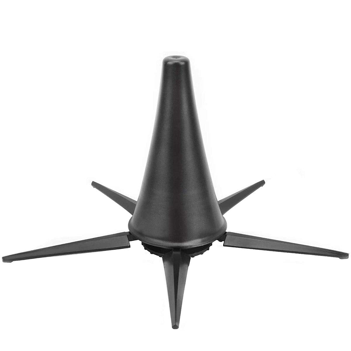 Jiayouy Black Portable Clarinet Stand Holder Foldable Support Metal 5 Leg Stand Wind Instrument Accessory