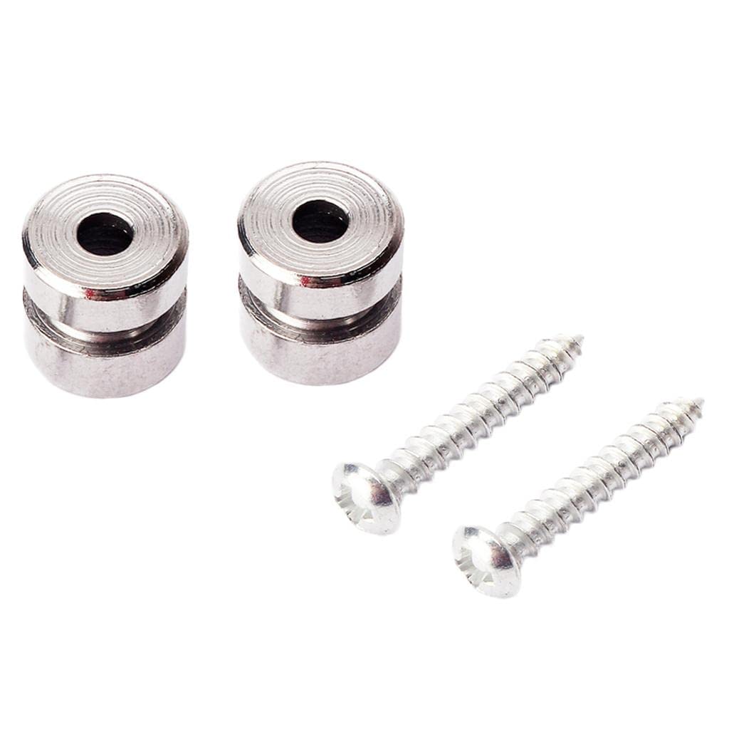 Enakshi (LABEL) 2Pcs Metal Straplocks Electric Acoustic Guitar Bass Ukulele Mandolin Strap Locks Pegs Button DIY Silver|Acoustic