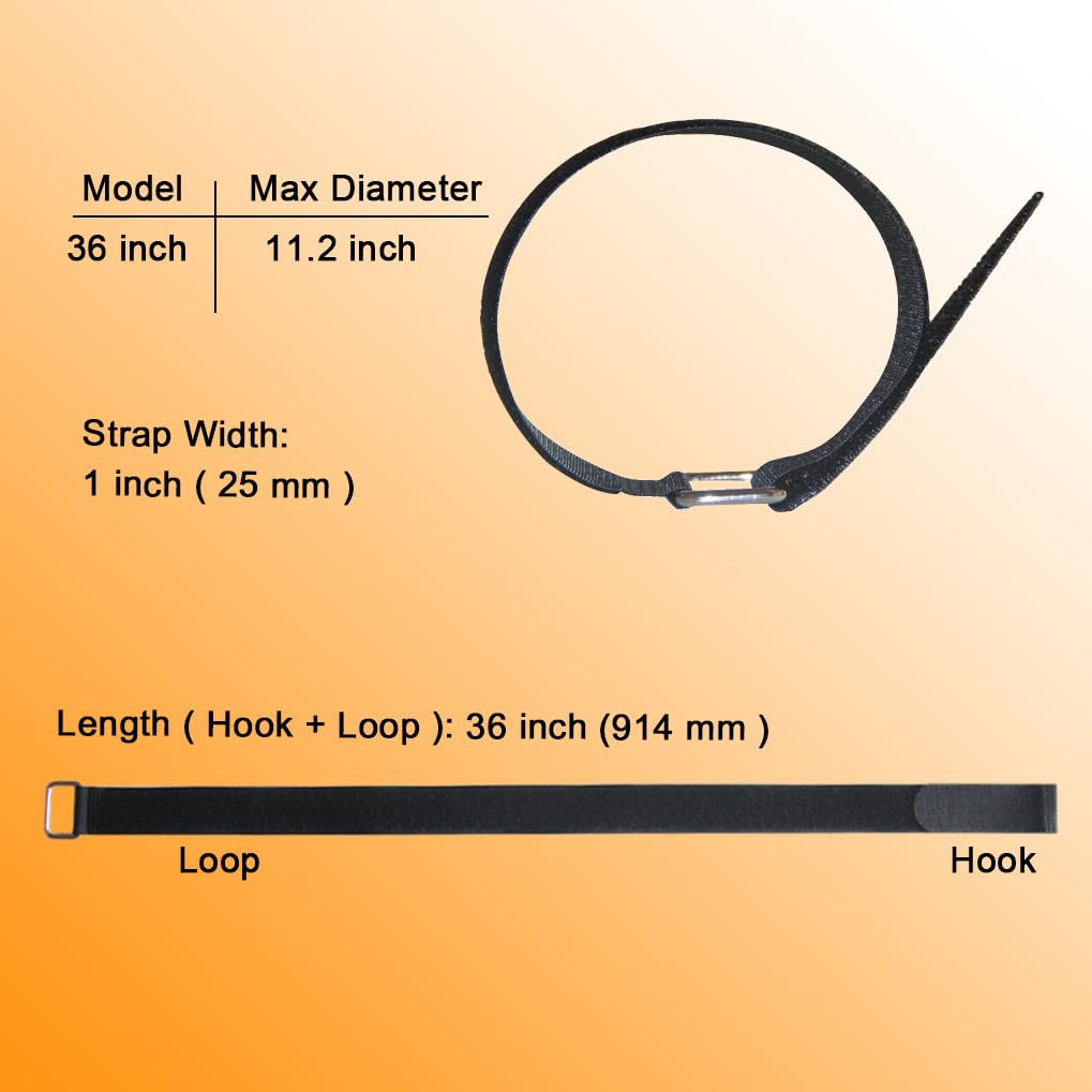 Vigaer 36 Inch Cable Strap With Buckle   16 Pack Hook And Loop Fastening Straps   Adjustable Nylon Extend Securing Strap