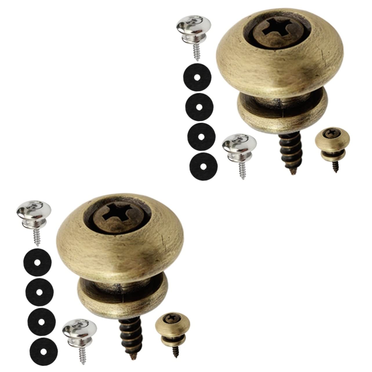 Vaguelly 8pcs Guitar Strap Lock Buttons for Acoustic Electric Bass Durable Antislip Design Easy Installation Musicians